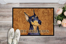 Load image into Gallery viewer, Black and Tan Doberman Wipe your Paws Doormat - 24x36 Decorative Floor Mat – Indoor/Outdoor Rug with Artistic Flair SS4891JMAT
