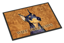 Load image into Gallery viewer, Black and Tan Doberman Wipe your Paws Doormat - 24x36 Decorative Floor Mat – Indoor/Outdoor Rug with Artistic Flair SS4891JMAT