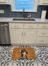 Load image into Gallery viewer, Black and Tan Doberman Wipe your Paws Machine Washable Memory Foam Mat SS4891RUG