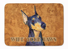 Load image into Gallery viewer, Black and Tan Doberman Wipe your Paws Machine Washable Memory Foam Mat SS4891RUG
