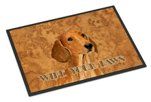 Load image into Gallery viewer, Red Dachshund Wipe your Paws Doormat - 24x36 Decorative Floor Mat – Indoor/Outdoor Rug with Artistic Flair SS4895JMAT