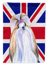 Load image into Gallery viewer, Shih Tzu with English Union Jack British Flag Flag Canvas House Size SS4907CHF