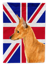 Load image into Gallery viewer, Min Pin with English Union Jack British Flag Garden Flag - Outdoor Decorative Yard Flag SS4908GF