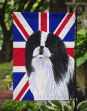 Load image into Gallery viewer, Japanese Chin with English Union Jack British Flag Garden Flag - Outdoor Decorative Yard Flag SS4909GF