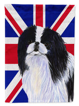 Load image into Gallery viewer, Japanese Chin with English Union Jack British Flag Garden Flag - Outdoor Decorative Yard Flag SS4909GF