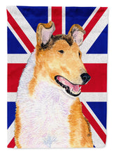 Load image into Gallery viewer, Collie Smooth with English Union Jack British Flag Flag Canvas House Size SS4912CHF