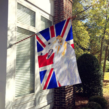 Load image into Gallery viewer, Borzoi with English Union Jack British Flag Flag Canvas House Size SS4917CHF