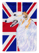 Load image into Gallery viewer, Borzoi with English Union Jack British Flag Flag Canvas House Size SS4917CHF