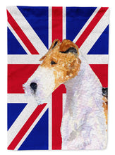 Load image into Gallery viewer, Fox Terrier with English Union Jack British Flag Garden Flag - Outdoor Decorative Yard Flag SS4920GF