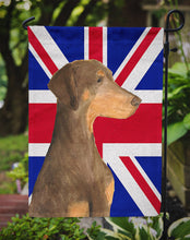 Load image into Gallery viewer, Doberman Natural Ears with English Union Jack British Flag Garden Flag - Outdoor Decorative Yard Flag