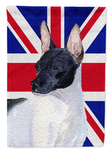 Load image into Gallery viewer, Rat Terrier with English Union Jack British Flag Garden Flag – Decorative Outdoor Yard Flag SS4922GF
