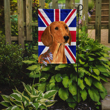 Load image into Gallery viewer, Dachshund with English Union Jack British Flag Garden Flag - Outdoor Decorative Yard Flag