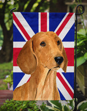 Load image into Gallery viewer, Dachshund with English Union Jack British Flag Garden Flag - Outdoor Decorative Yard Flag