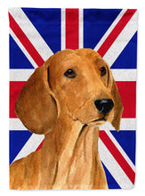 Load image into Gallery viewer, Dachshund with English Union Jack British Flag Garden Flag - Outdoor Decorative Yard Flag