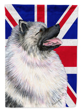 Load image into Gallery viewer, Keeshond with English Union Jack British Flag Garden Flag - Outdoor Decorative Yard Flag SS4930GF