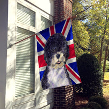 Load image into Gallery viewer, Portuguese Water Dog with English Union Jack British Flag Flag Canvas House Size SS4932CHF