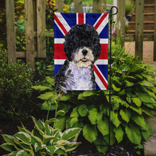 Load image into Gallery viewer, Portuguese Water Dog with English Union Jack British Flag Garden Flag - Outdoor Decorative Yard Flag