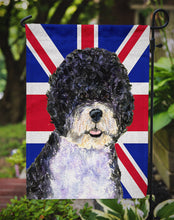 Load image into Gallery viewer, Portuguese Water Dog with English Union Jack British Flag Garden Flag - Outdoor Decorative Yard Flag