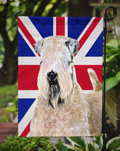 Load image into Gallery viewer, Wheaten Terrier Soft Coated with English Union Jack British Flag Garden Flag – Decorative Outdoor Yard Flag SS4935GF