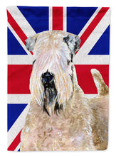 Load image into Gallery viewer, Wheaten Terrier Soft Coated with English Union Jack British Flag Garden Flag – Decorative Outdoor Yard Flag SS4935GF