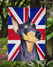 Load image into Gallery viewer, Doberman with English Union Jack British Flag Garden Flag - Outdoor Decorative Yard Flag SS4937GF