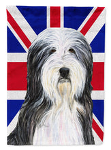 Load image into Gallery viewer, Bearded Collie with English Union Jack British Flag Garden Flag - Outdoor Decorative Yard Flag