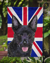 Load image into Gallery viewer, Australian Kelpie with English Union Jack British Flag Garden Flag – Decorative Outdoor Yard Flag SS4940GF