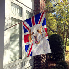 Load image into Gallery viewer, Clumber Spaniel with English Union Jack British Flag Flag Canvas House Size SS4942CHF