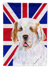 Load image into Gallery viewer, Clumber Spaniel with English Union Jack British Flag Flag Canvas House Size SS4942CHF