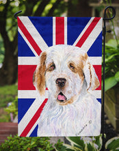 Load image into Gallery viewer, Clumber Spaniel with English Union Jack British Flag Garden Flag - Outdoor Decorative Yard Flag SS4942GF