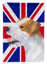 Load image into Gallery viewer, Jack Russell Terrier with English Union Jack British Flag Flag Canvas House Size SS4946CHF