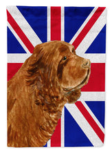 Load image into Gallery viewer, Sussex Spaniel with English Union Jack British Flag Garden Flag - Outdoor Decorative Yard Flag