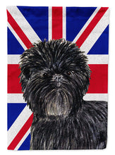 Load image into Gallery viewer, Affenpinscher with English Union Jack British Flag Garden Flag - Outdoor Decorative Yard Flag SS4953GF