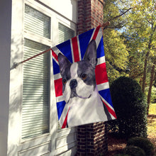 Load image into Gallery viewer, Boston Terrier with English Union Jack British Flag Flag Canvas House Size SS4958CHF