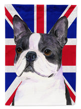 Load image into Gallery viewer, Boston Terrier with English Union Jack British Flag Garden Flag - Outdoor Decorative Yard Flag