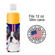 Load image into Gallery viewer, Boston Terrier with English Union Jack British Flag Slim Can Hugger – Fun &amp; Functional Drink Coolers SS4958MUK