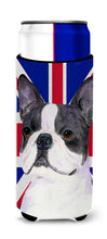 Load image into Gallery viewer, Boston Terrier with English Union Jack British Flag Slim Can Hugger – Fun &amp; Functional Drink Coolers SS4958MUK