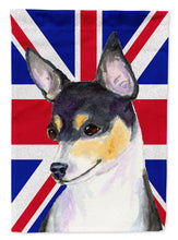 Load image into Gallery viewer, Rat Terrier with English Union Jack British Flag Flag Canvas House Size SS4960CHF