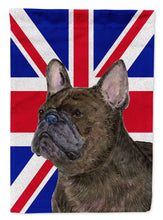 Load image into Gallery viewer, French Bulldog with English Union Jack British Flag Flag Canvas House Size SS4961CHF