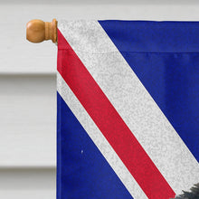 Load image into Gallery viewer, Akita with English Union Jack British Flag Flag Canvas House Size SS4963CHF