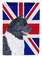 Load image into Gallery viewer, Akita with English Union Jack British Flag Garden Flag - Outdoor Decorative Yard Flag