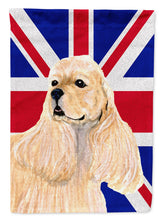 Load image into Gallery viewer, Cocker Spaniel Buff with English Union Jack British Flag Flag Canvas House Size SS4964CHF
