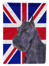 Load image into Gallery viewer, Schnauzer with English Union Jack British Flag Flag Canvas House Size SS4965CHF
