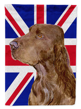 Load image into Gallery viewer, Field Spaniel with English Union Jack British Flag Garden Flag – Decorative Outdoor Yard Flag SS4967GF