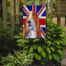 Load image into Gallery viewer, Basset Hound with English Union Jack British Flag Garden Flag - Outdoor Decorative Yard Flag SS4970GF