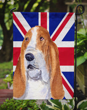Load image into Gallery viewer, Basset Hound with English Union Jack British Flag Garden Flag - Outdoor Decorative Yard Flag SS4970GF
