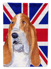 Load image into Gallery viewer, Basset Hound with English Union Jack British Flag Garden Flag - Outdoor Decorative Yard Flag SS4970GF