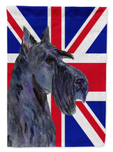 Load image into Gallery viewer, Scottish Terrier with English Union Jack British Flag Flag Canvas House Size SS4971CHF
