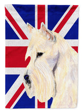 Load image into Gallery viewer, Scottish Terrier Wheaten with English Union Jack British Flag Garden Flag – Decorative Outdoor Yard Flag SS4972GF