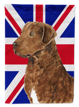 Load image into Gallery viewer, Curly Coated Retriever with English Union Jack British Flag Flag Canvas House Size SS4973CHF